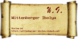 Wittenberger Ibolya névjegykártya